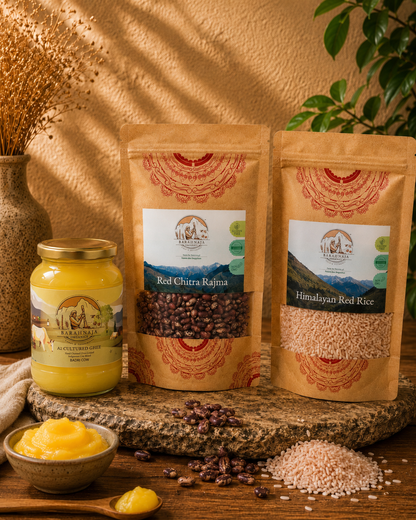 Ghee, Red rice & Rajma Combo