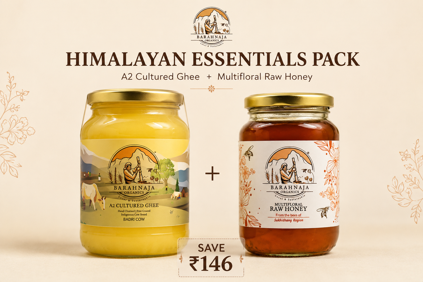 Himalayan Essentials pack | A2 Cultured Ghee + Raw Multifloral Honey